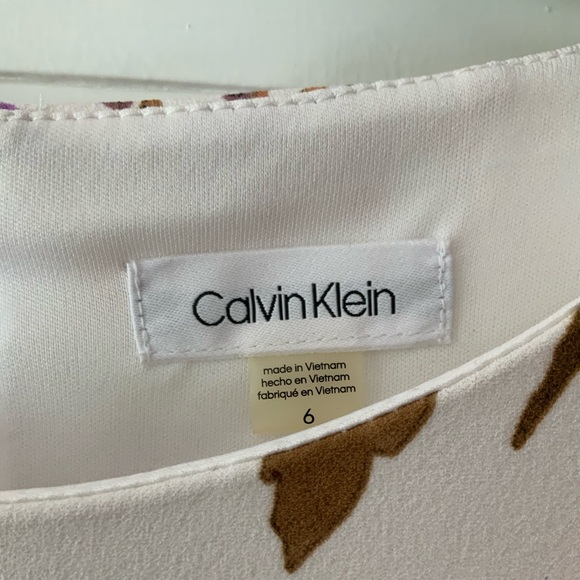 Womens Calvin Klein size 6 white multi-colored floral dress - Picture 3 of 5